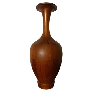 Belgian Large Wood Vase from De Coene, 1950s For Sale