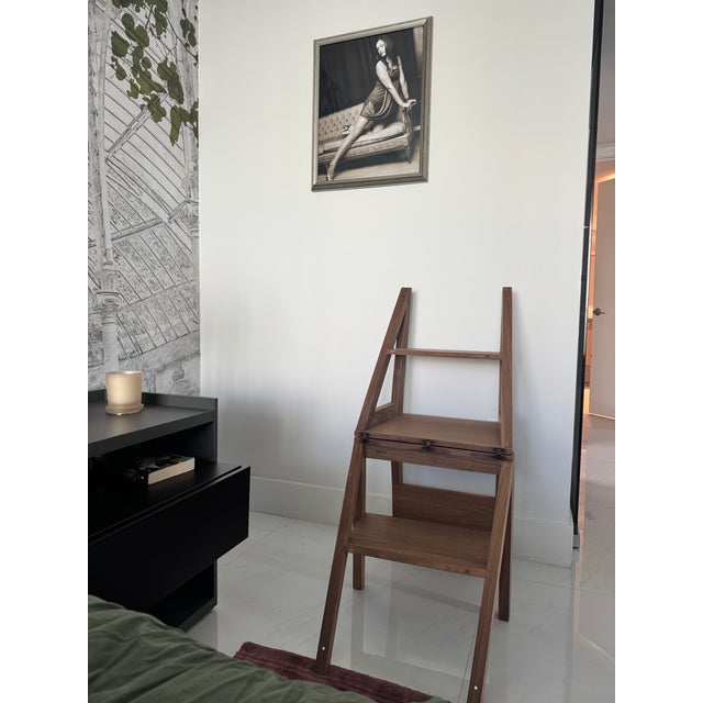 Contemporary Morelato Scala Organic Walnut Transforming Chair / Ladder – Natural Oil Finish – Italian Modern For Sale - Image 3 of 9