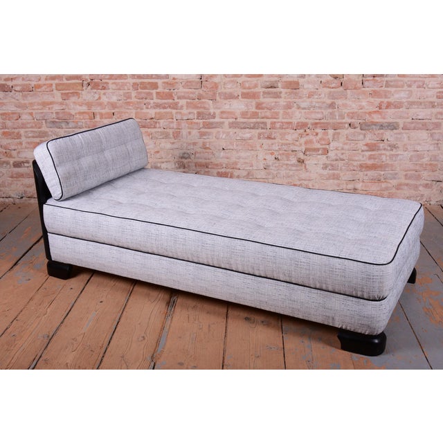 1930s Art Deco Chaise Lounge in Oak and Spruce, Czech, 1930s For Sale - Image 5 of 14