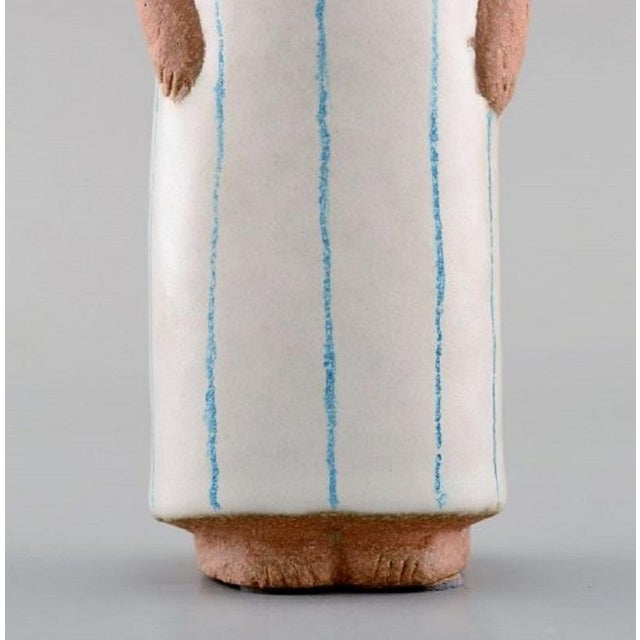 Glazed Ceramic Girl Figurine by Lisa Larson for Gustavsberg, 1993 For Sale - Image 3 of 7