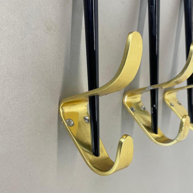 Brass Wardrobe Hook Coat Rack Elements in the style of Carl Auböck, Austria, 1950s, Set of 3 For Sale - Image 6 of 18