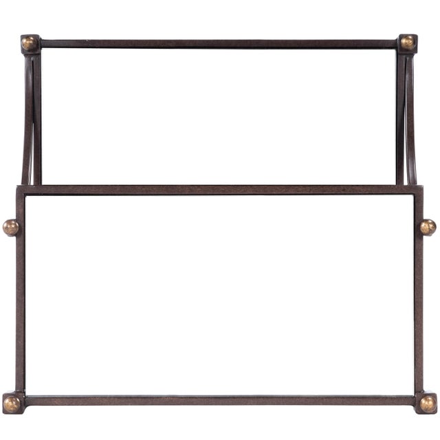 Bronze Peninsula Mirrored & Metal Side Table, Bronze For Sale - Image 8 of 11