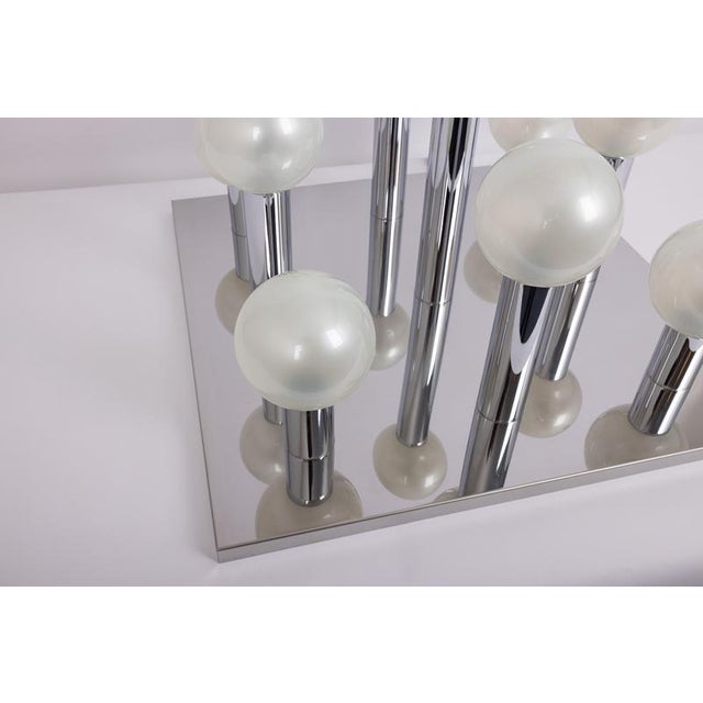 1970s Large Flushmounts in Chrome and Perlmut by Motoko Ishii for Staff, 1970s, Set of 2 For Sale - Image 5 of 14