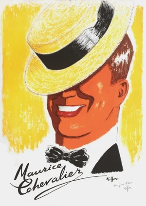 1975 Charles Kiffer Maurice Chevalier Lithograph