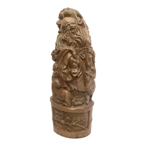 Large Bamboo Carving of Chinese Man Surrounded by Animals