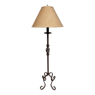 Neoclassical Vintage Iron Floor Lamp For Sale