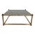 Vintage Maison Jansen Style Hollywood Regency Smoke Glass Top Brass Coffee Table For Sale