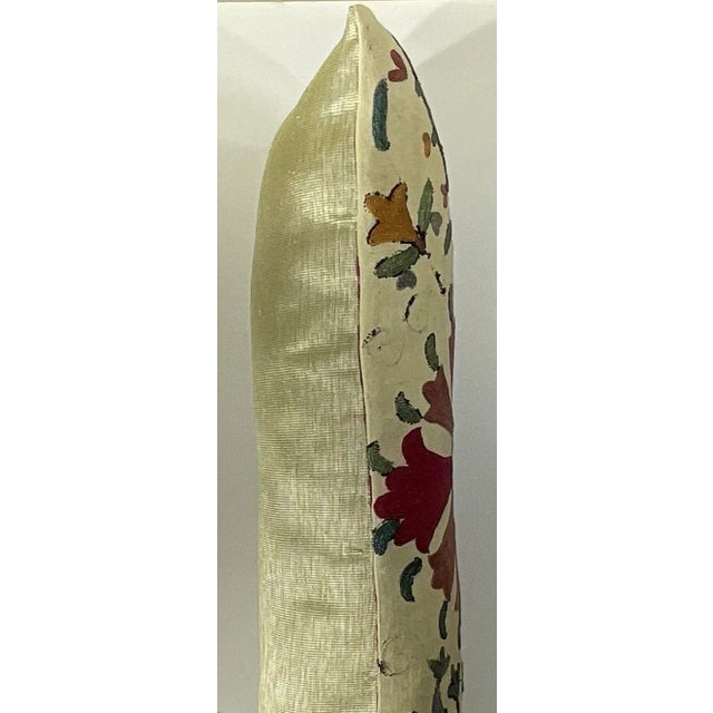 Wine Antique Hand-Embroidered Suzani Pillow - a Piece of Art For Sale - Image 8 of 12