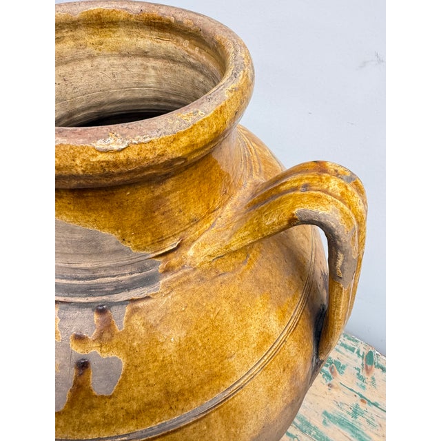 Ceramic Antique 19th-Century Spanish Olive Jar With Honey Glaze For Sale - Image 7 of 8