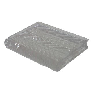 Late 20th Century Ralph Lauren Crystal Herringbone Book Paperweight 5.5" For Sale