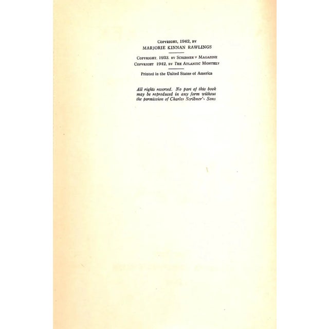 White "Cross Creek: The Story of the Yearling Country and Its People" 1942 Rawlings, Marjorie Kinnan For Sale - Image 8 of 9