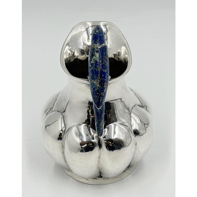 1970s 1970s Los Castillo Taxco Silver Plate & Lapis Parrot Pitcher For Sale - Image 5 of 18