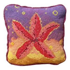 Harry Heissmann X Mommani Threads Hand-Embroidered Needlepoint "Starry" Pillow, Custom, Original