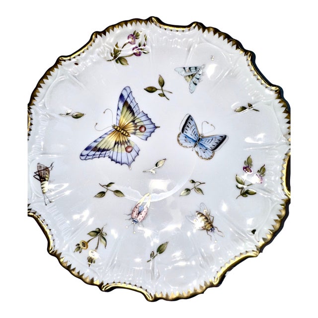 Anna Weatherley Butterfly Spring in Budapest Hand Painted Porcelain China With 24 K Gold Scallop Accents For Sale