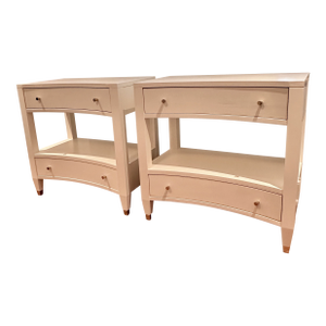 Pair of Modern History White Side Tables/Nightstands