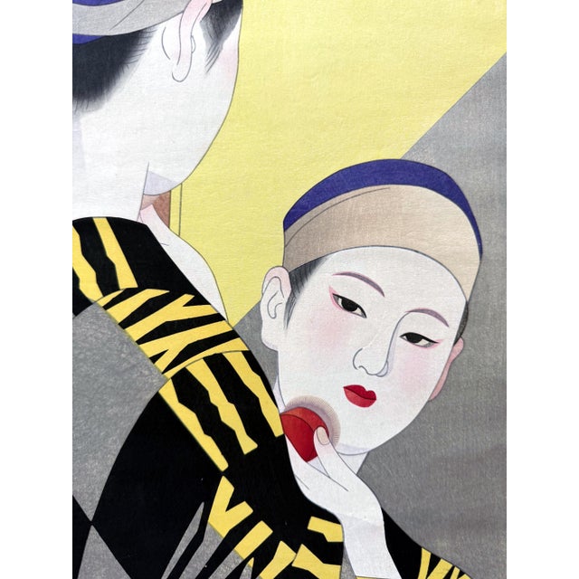 Mid 20th Century Japanese Large Woodblock Print Backstage by Ito Shinsui For Sale In Atlanta - Image 6 of 11