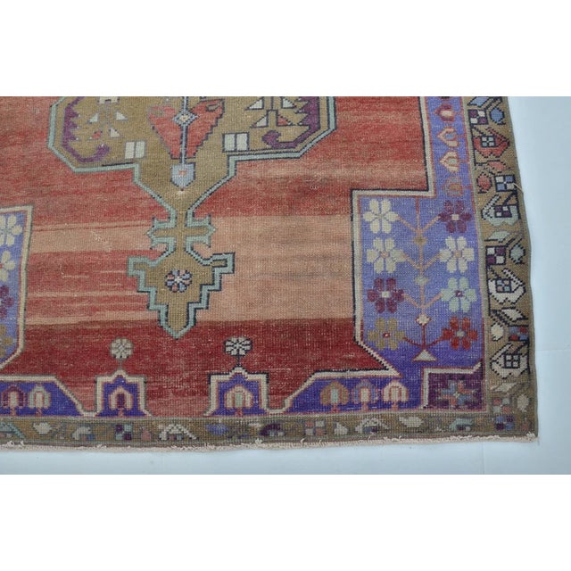 Bohemian Handknotted Oushak Wool Rug For Sale - Image 9 of 10