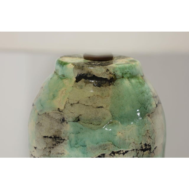 1960s 1960s Kelby Ceramic Table Lamp in Black, Green and Off-White Abstract Pattern For Sale - Image 5 of 5