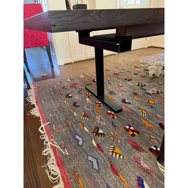 Transitional Custom Walnut Dining Room Table For Sale - Image 3 of 4