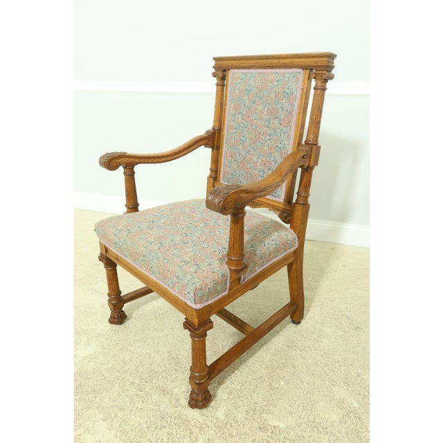 Traditional Set of 6 Rj Horner Antique Oak Dining Room Chairs For Sale - Image 3 of 12