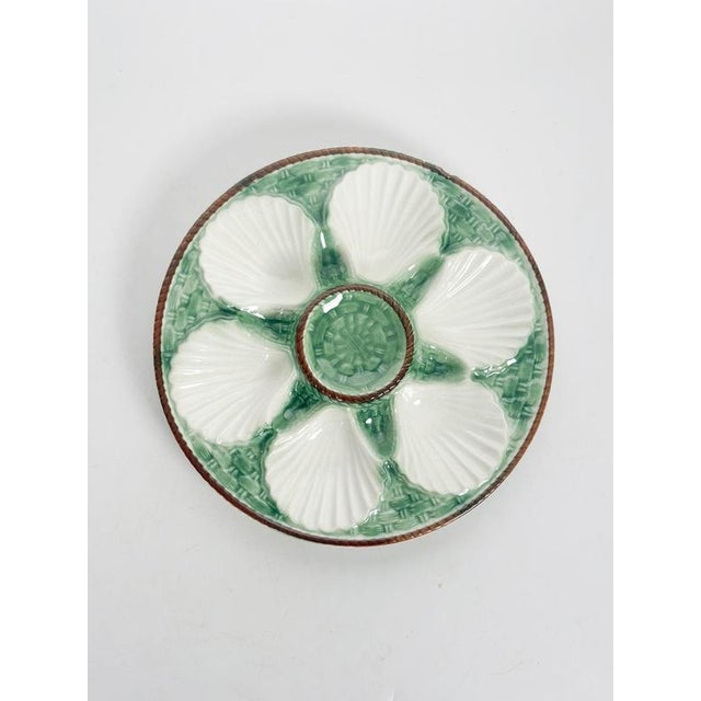 19th Century Majolica Oyster Plate, France For Sale - Image 4 of 13