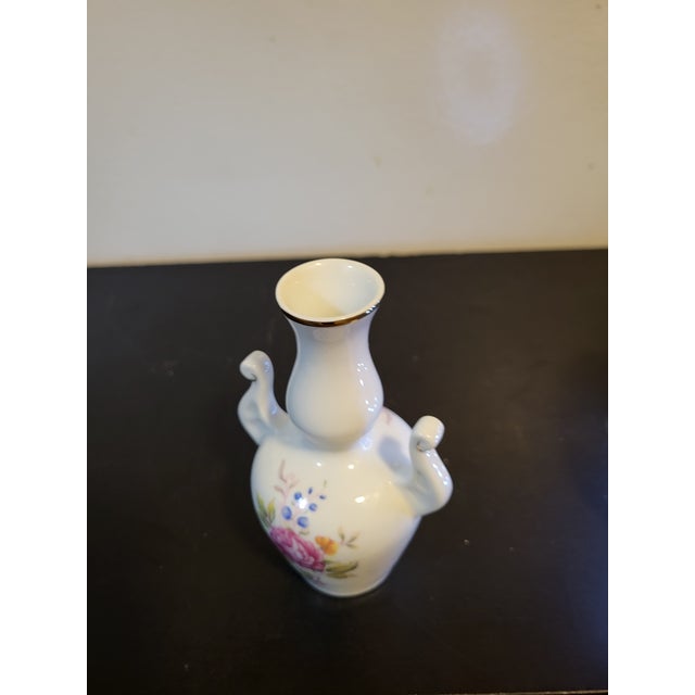 Vintage Hollohaza Hungary Miniature Porcelain Vase For Sale - Image 4 of 14