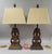 Brown Pair of French Provincial Style Carved Wood Table Lamps With Bronze Finials For Sale - Image 8 of 8