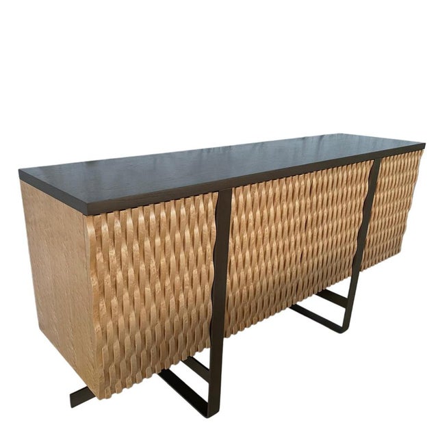 Woven-Front Sideboard by Jean-Rémy Couradette, France, 2002 For Sale - Image 3 of 7