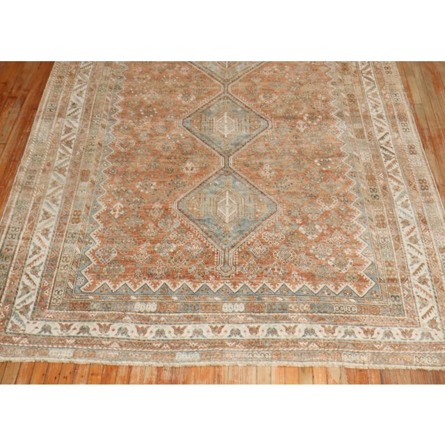 Zabihi Collection Tribal Antique Shiraz Room Size Rug - 7'5" x 10'5" For Sale - Image 10 of 12