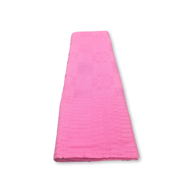 French Vintage French Pink Checkerboard Napkins, Set of 8 For Sale - Image 3 of 4