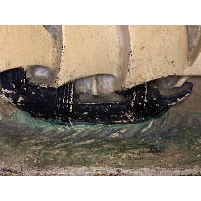 Art Nouveau Vintage Cast Iron Galleon Ship Doorstop: A. A. Richardson 1927 For Sale - Image 3 of 9