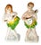 1950s Hawaiian Hula Girl & Native Male Ceramic Statue Pair by Okada China For Sale