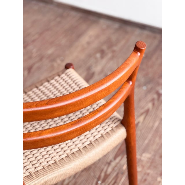 1950s Vintage Model 84 Teak Dining Chairs by Niels O. Møller for J.L. Moller, Set of 2 For Sale - Image 5 of 15