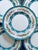 A beautiful set of six vintage Crown Staffordshire fine bone china dinner plates in the Lyric Tunis Blue pattern, made in...
