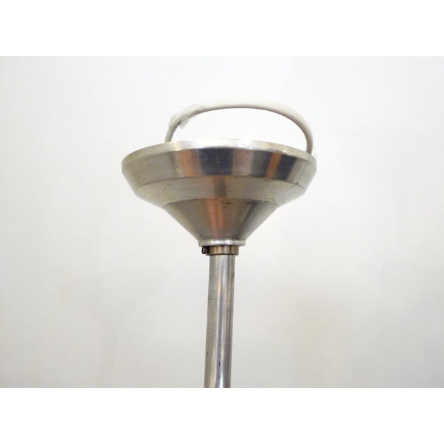 Pink Art Deco Chandelier with Discs Decorated with Stylized Roses in Pink Granite, 1940s For Sale - Image 8 of 13