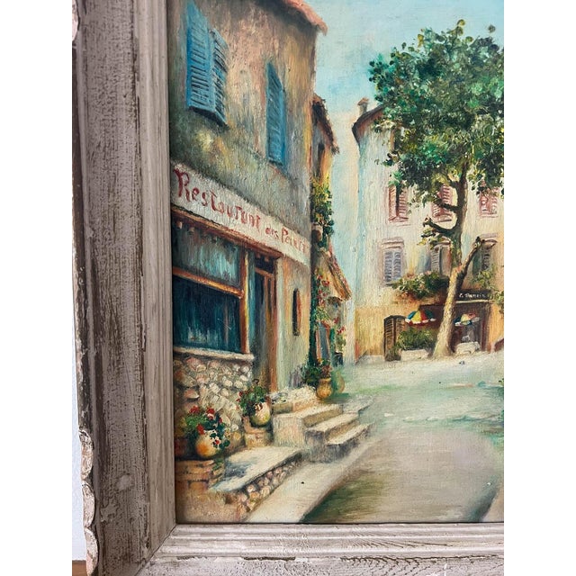 The School of Paris Antique French Village Oil Painting For Sale - Image 3 of 8