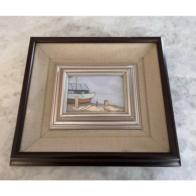 Mid 20th Century Pair of Vintage Italian School Framed Paintings For Sale - Image 5 of 12
