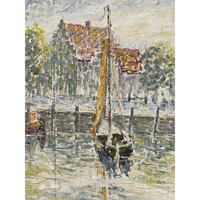 Fernand Laval, Dutch Port, 1922, Oil Painting For Sale - Image 8 of 12