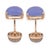 Metal Vintage Mish Ny Blue Chalcedony and Quartz Cufflinks in 18k Rose Gold, A Pair For Sale - Image 7 of 8