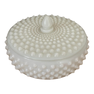 1960s Fenton Hobnail Milk Glass Lidded Dish