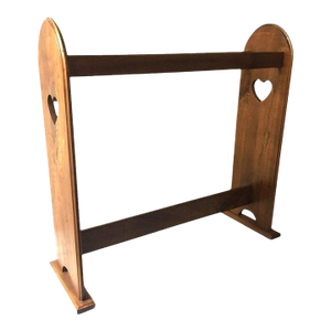 Early American Style Walnut Quilt Rack With Heart Motif