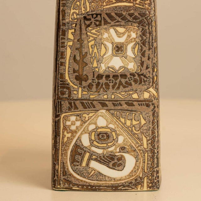 Brown-Beige Ceramic Floor or Table Lamps with Lampshades attributed to R. Houben, 1960s, Set of 2 For Sale - Image 6 of 10