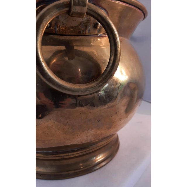 Mid-Century Modern XL Brass Pot Handles Signed Planter Middle Eastern For Sale - Image 3 of 12