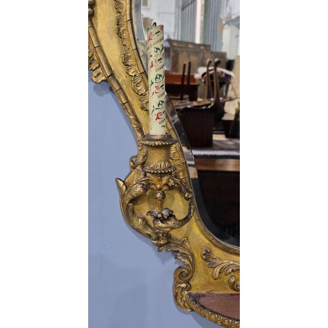 Gilt Girondelle Wall Mirror, 1880s For Sale - Image 12 of 15
