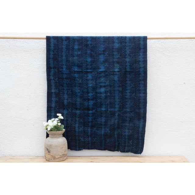 Ink Blue Tavi Indigo Mud Cloth For Sale - Image 8 of 8