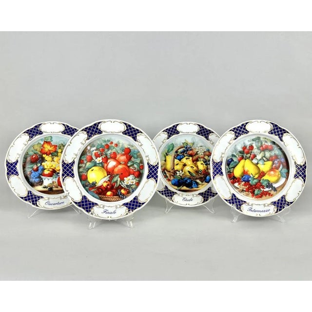 Ceramic Decorative Plates in Porcelain, 1992, Set of 4 For Sale - Image 7 of 7