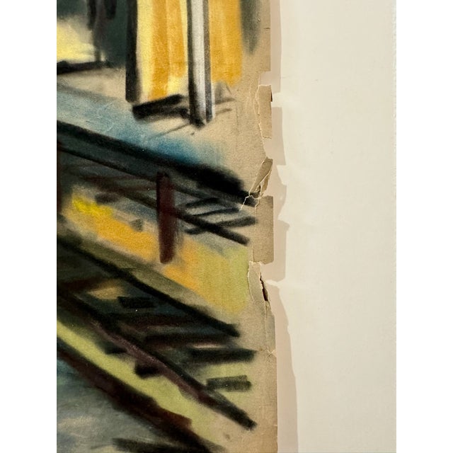 1960s Henry Emil Salloch Original Watercolor on Paper Mid-Century Modern Railroad Station, 1960. For Sale - Image 5 of 9