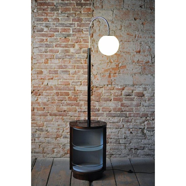 Czech Art Deco Walnut Floor Lamp attributed to J. Halabala for Up Závody, 1920s For Sale - Image 14 of 15
