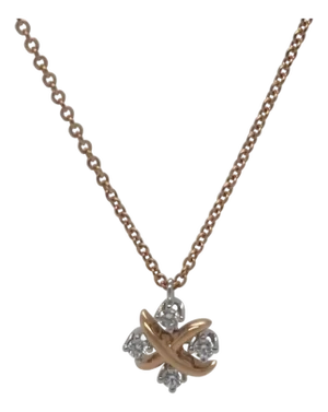 Tiffany & Co. 18ct Rose Gold & Platinum Diamond Pendant 0.20ct 3.74g