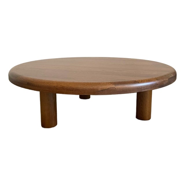 French Solid Oak Coffee Table, 1970s For Sale
